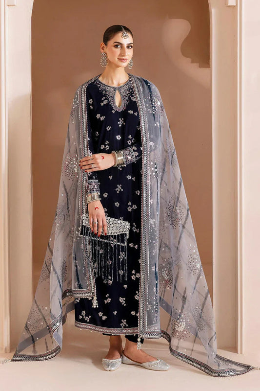 Jazmin - Chaandani Luxury Velvet Formals - CVF D-03 CHAAND - Unstitched