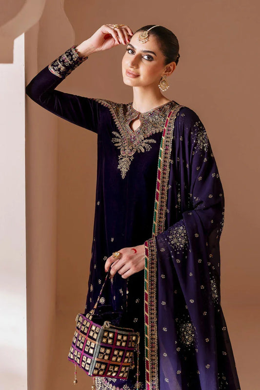 Jazmin - Chaandani Luxury Velvet Formals - CVF D-08 NILOFER - Unstitched