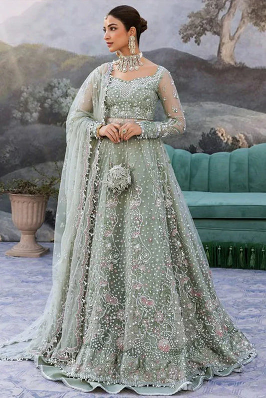 Sadaf Fawad Khan - Siraa Festive Luxe Collection - 01 Seafoam - Unstitched
