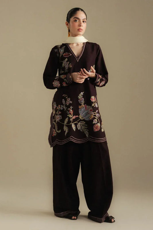 Zara Shahjahan - Coco Winter Collection - BERRY-3A - Unstitched
