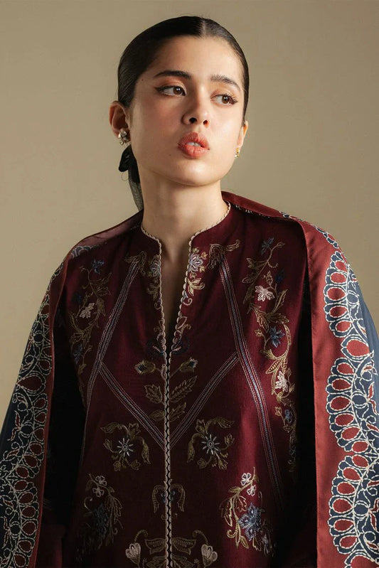Zara Shahjahan - Coco Winter Collection - CORAL-4B - Unstitched