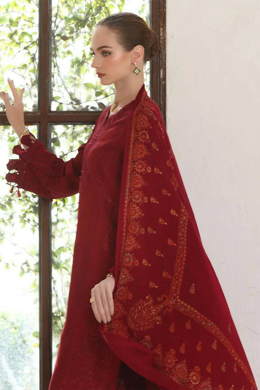 Noor by Saadia Asad - Noor Winter Pashmina Shawl - D5-Ember - Unstitched
