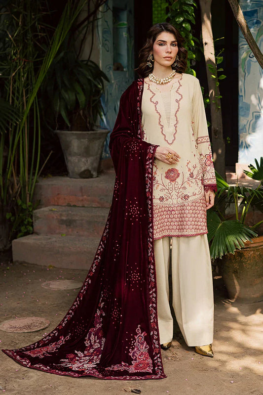 Nureh - Exclusive Luxury Unstitched Peach Leather Collection - NE-181 - Unstitched