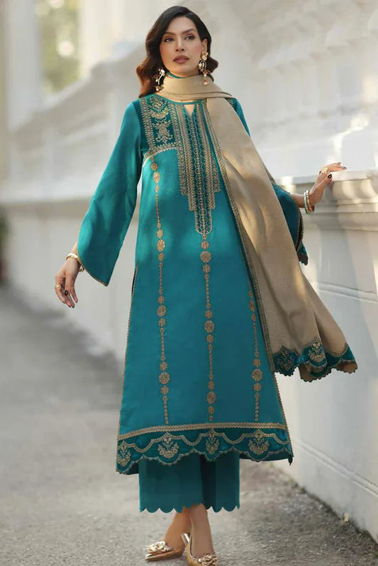 Charizma - Signature Embroidered Peach Leather & Velvet Collection - CSW5-04 - Unstitched