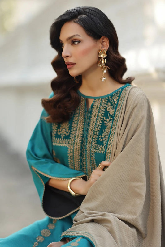 Charizma - Signature Embroidered Peach Leather & Velvet Collection - CSW5-04 - Unstitched