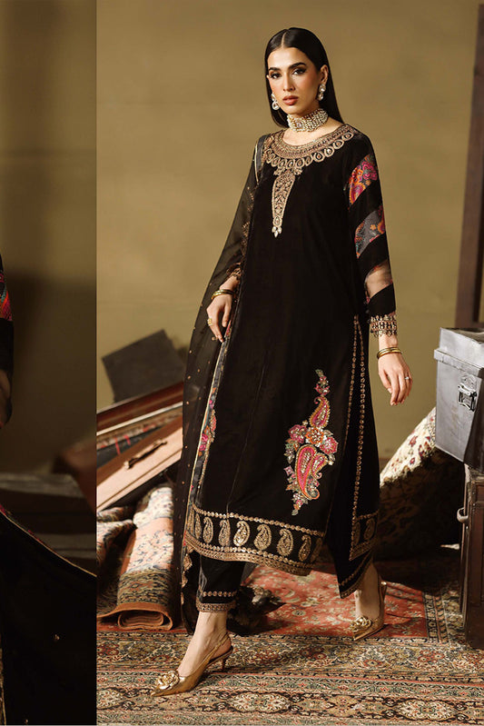 Charizma - Signora Premium Embroidered Velvet & Adda Work Collection Vol 1 - CVT5-01 - Unstitched