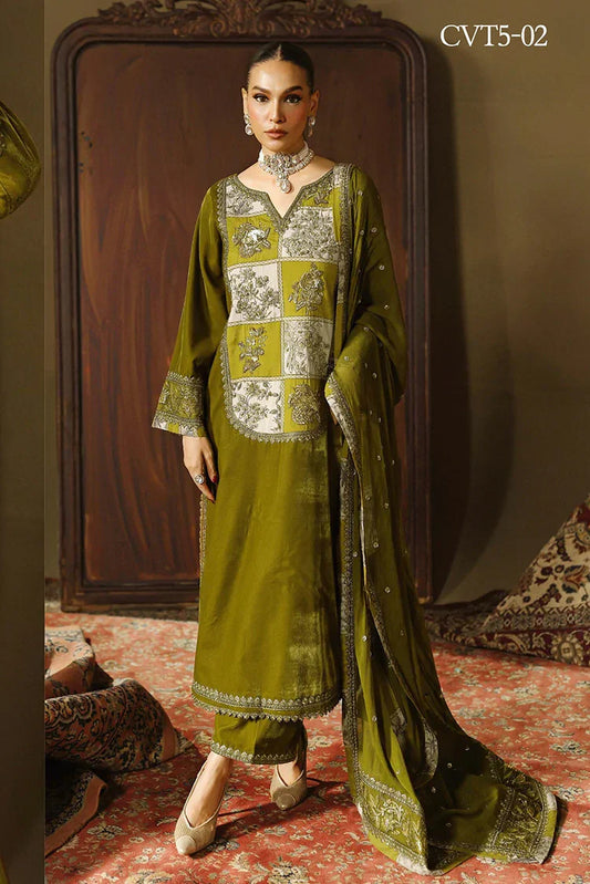 Charizma - Signora Premium Embroidered Velvet & Adda Work Collection Vol 1 - CVT5-02 - Unstitched