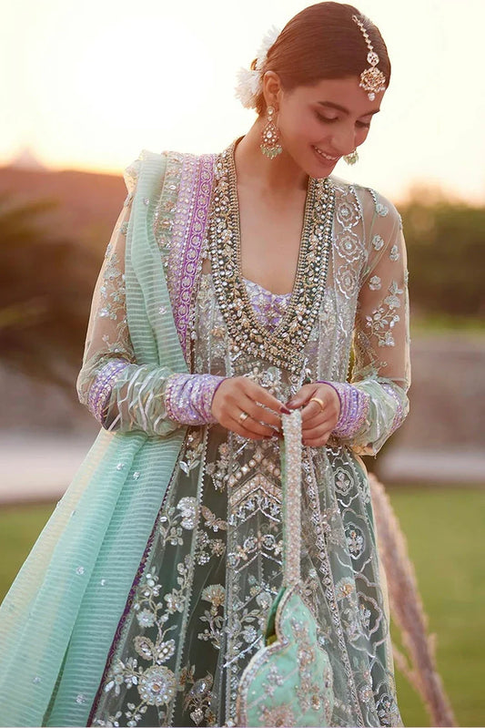Zaha - Gossamer Wedding Festive Collection - ZARQAH - E- PISTACHIO ZC25-03 - Unstitched