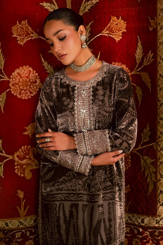 Nureh - Ballerina Embellished Velvet Palachi Collection - NU2-192 - Unstitched