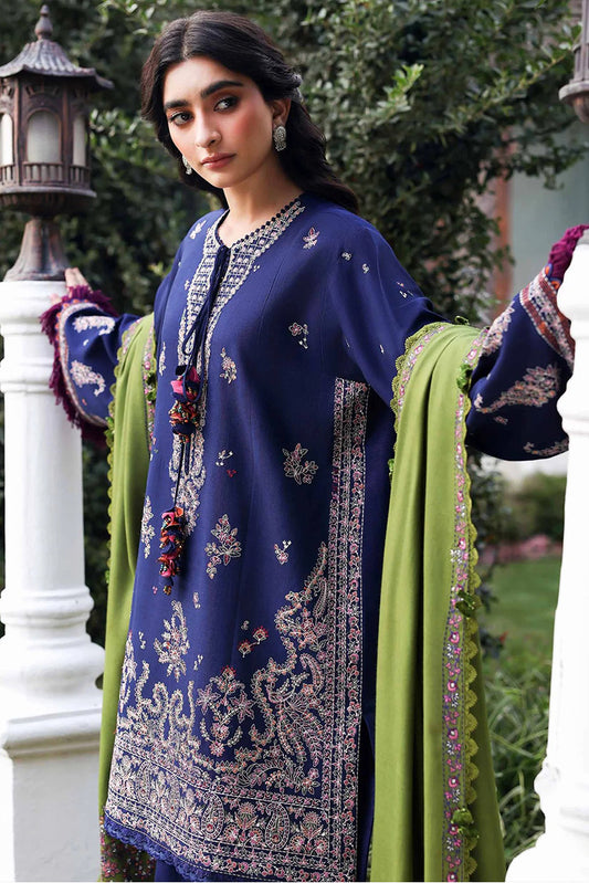 Republic Womenswear - Amaris Winter Shawl Collection - D1-Azura - Unstitched