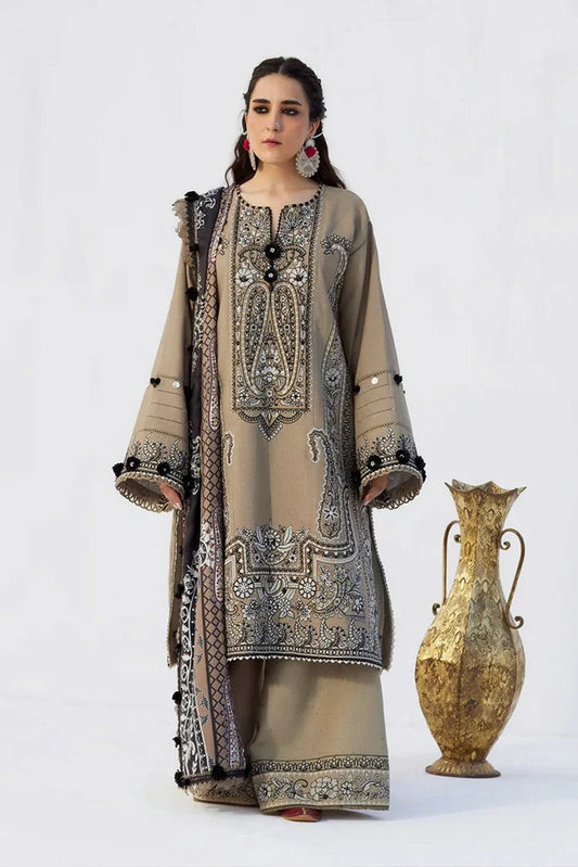 Saira Rizwan - Heritage Khaddar Karandi Collection - RUKH-02 - Unstitched