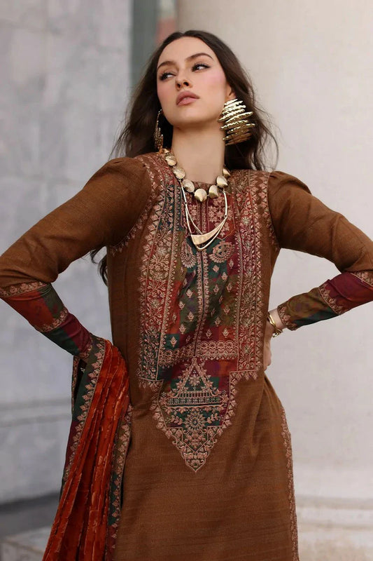 Charizma - Poshima Embroidered Peach Leather Collection Vol 3 - PSW5-18 - Unstitched