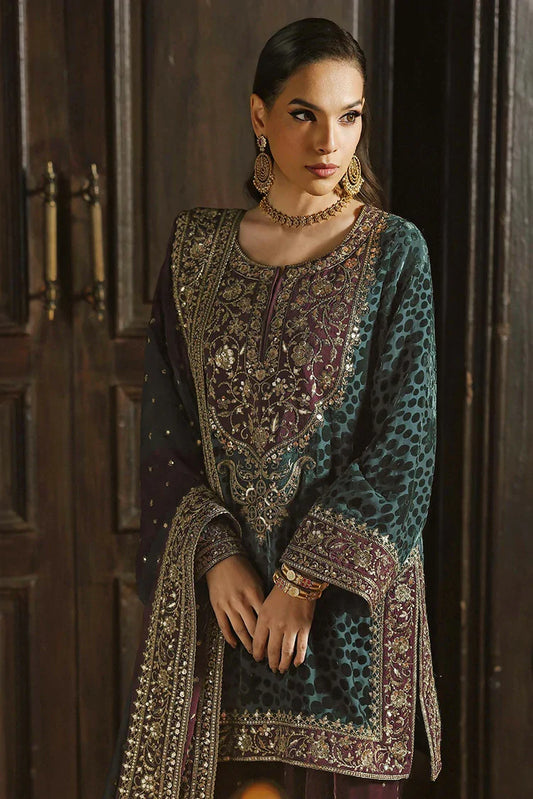 Charizma - Signora Premium Embroidered Plachi Velvet Collection Vol 2 - CVT5-09 - Unstitched