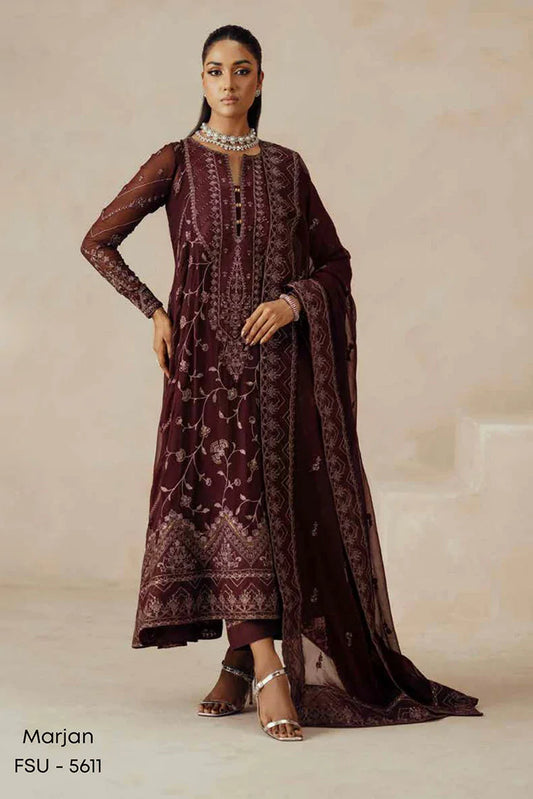 Freesia - Mehrun Luxury Chiffon Collection - FSU-5611 Marjan - Unstitched