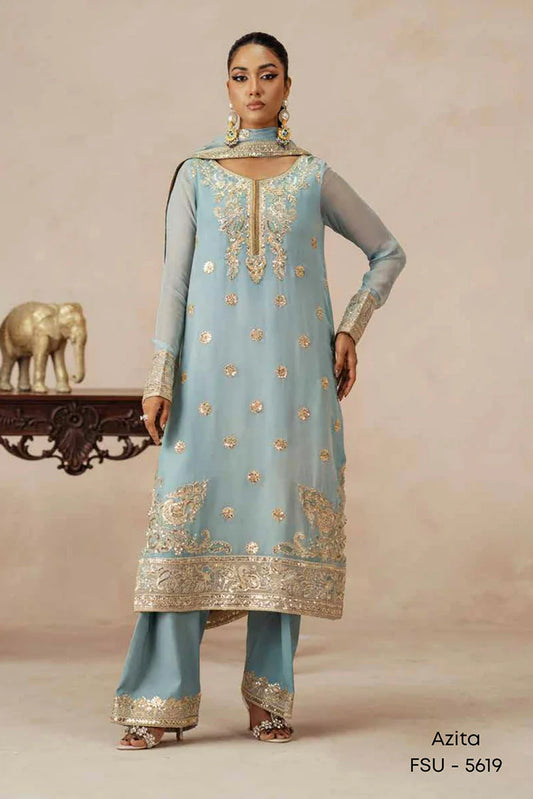 Freesia - Mehrun Luxury Chiffon Collection - FSU-5619 Azita - Unstitched