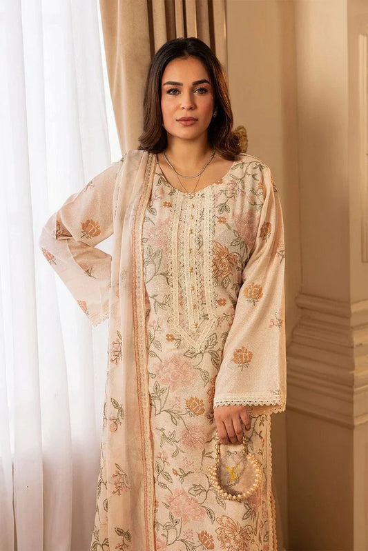 Noor e Fajar - Shahtaj Embroidered Karandi Collection - KR-201 - Unstitched