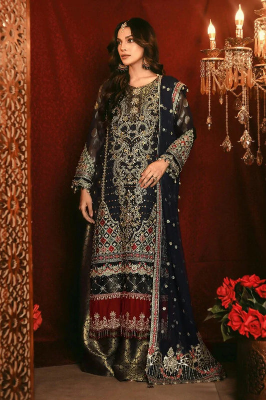 Raeesa - Nooraniyat Wedding Edition - D3-Dark Midnight Blue - Unstitched