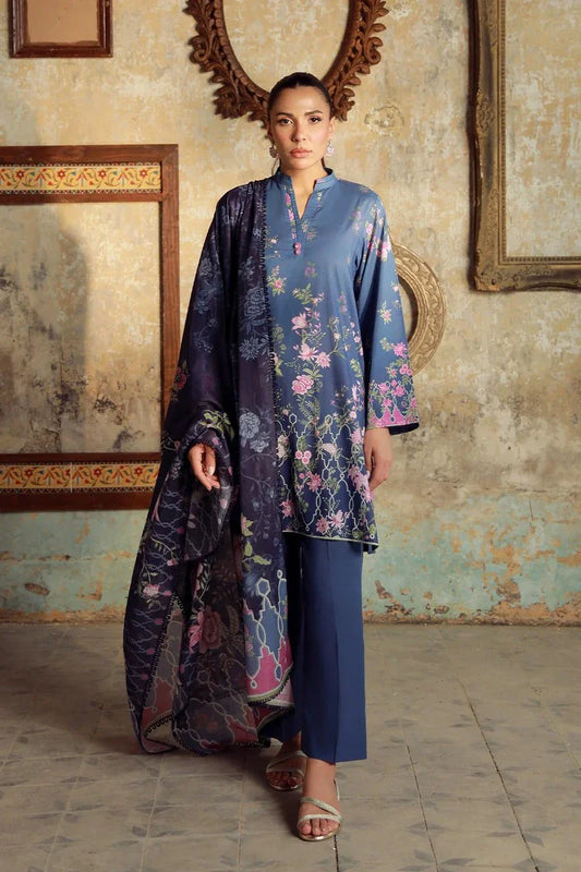 Sahar - Elara Fall Winter Printed Collection - AW1-25-02-Pink Sky Garden - Unstitched