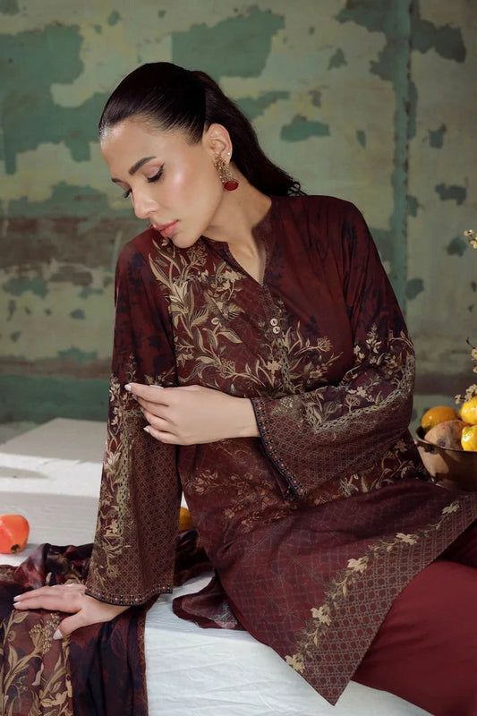 Sahar - Elara Fall Winter Printed Collection - AW1-25-06-Hazelwood - Unstitched