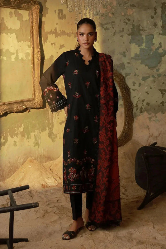 Sahar - Fall Embroidered Edit - AW1-25-12-Scarlet Eclipse - Unstitched
