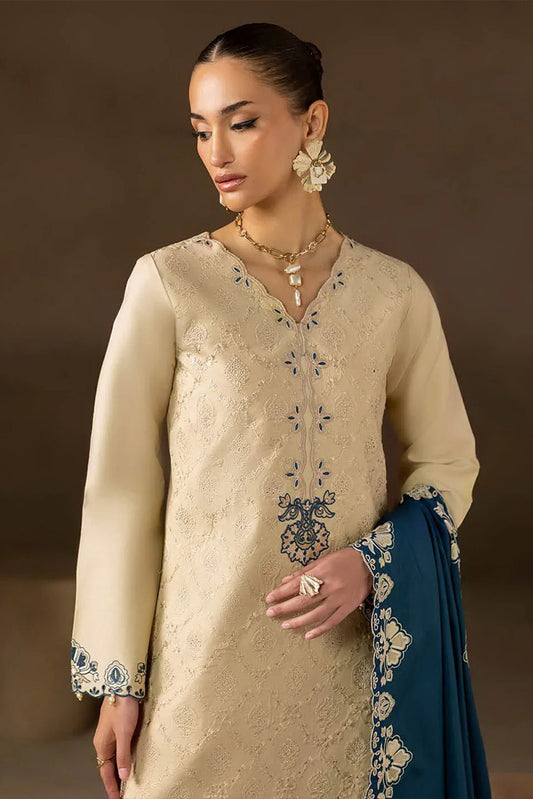 Rajbari - Sareen Premium Viscose Chikankari Collection - Design 06 - Unstitched