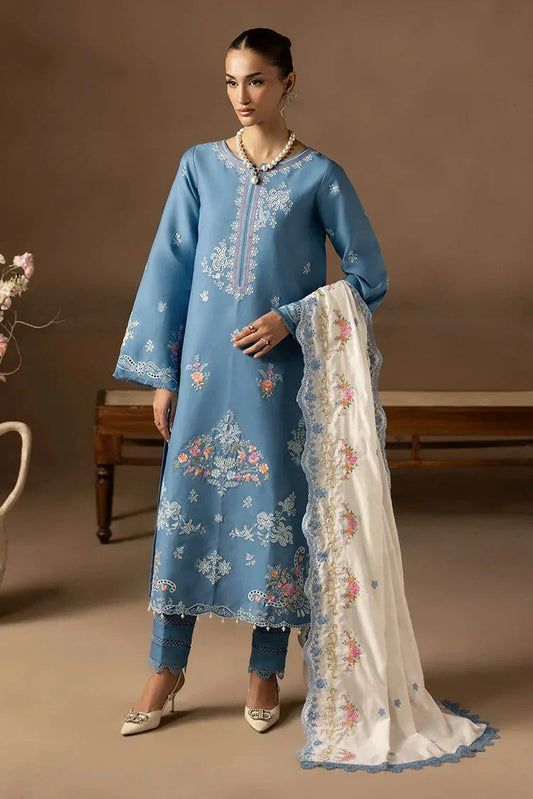 Rajbari - Sareen Premium Viscose Chikankari Collection - Design 07 - Unstitched