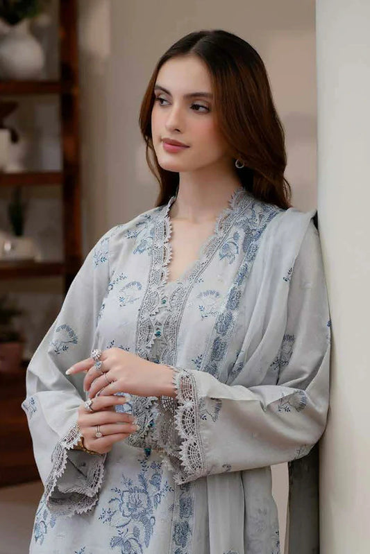 Noor e Fajar - Miraal Embroidered Plain Karandi Collection - KR-248 - Unstitched