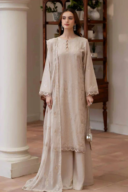 Noor e Fajar - Miraal Embroidered Plain Karandi Collection - KR-250 - Unstitched