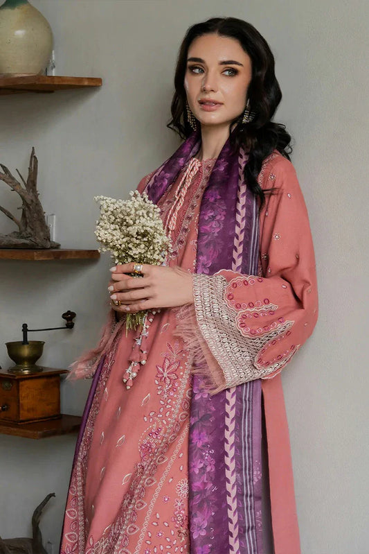 Faiza Faisal - Dastaan Khaddar Collection - 454-ROSEATE - Unstitched