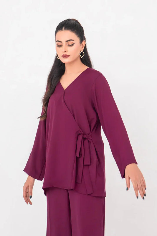 Picture of <!--kf-->The Slay Wear - Co-ord Set - Berry Wine - Available at Raja Sahib
