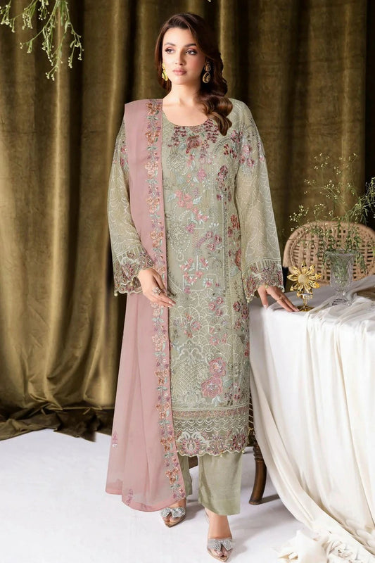 Ramsha - Sangeet Embroidered Chiffon Collection Vol 4 - B-409 - Unstitched