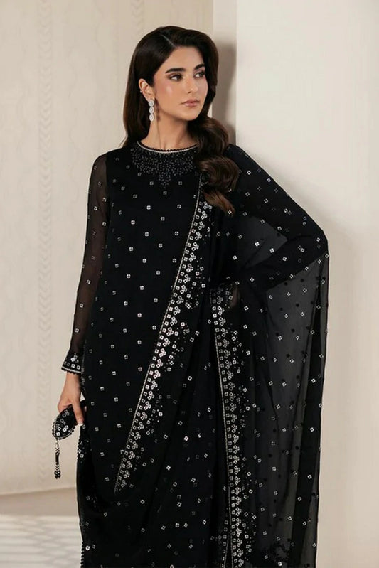 Zarif - Bayaan Chiffon Collection - ZR-BYN-07 SIYARA - Unstitched