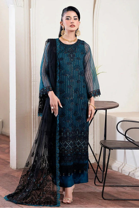 Azu - Zewar Embroidered Organza Collection - 02-Stela - Unstitched