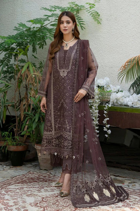 Azu - Navia Embroidered Organza Collection - 06-Retro Chic - Unstitched