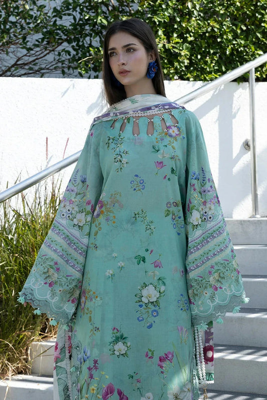Elaf - Santorini Prints Collection - EPN-7A Teal Me - Unstitched