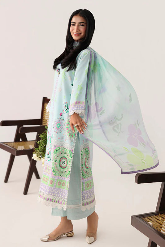 Roheenaz - Rosette Lawn Collection - 3B-Cool Mirage - Unstitched