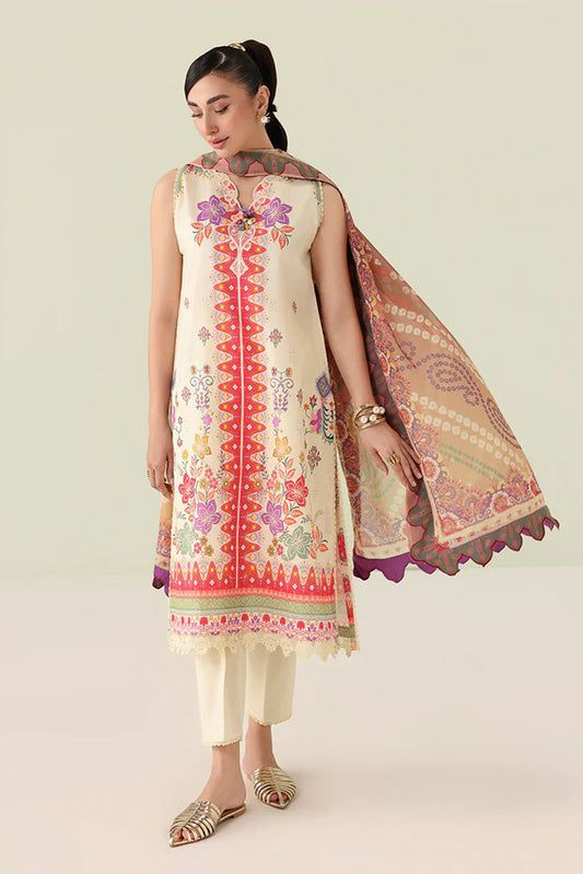 Roheenaz - Rosette Lawn Collection - 5A-Pastel Symphony - Unstitched