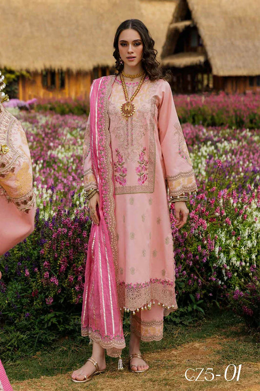 Charizma - Zauq Festive Lawn Jacquard Collection Vol 1 - CZ5-01 - Unstitched