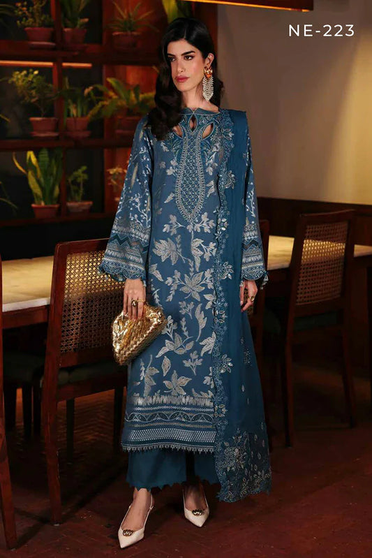 Nureh - Maya Embroidered Lawn Jacquard Collection Vol 1 - NE-223 - Unstitched