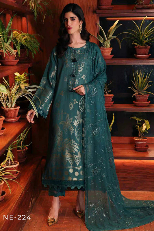 Nureh - Maya Embroidered Lawn Jacquard Collection Vol 1 - NE-224 - Unstitched