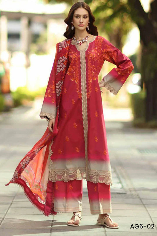 Charizma - Aghaz e Nou Embroidered Lawn Collection Vol 1 - AG6-02 - Unstitched