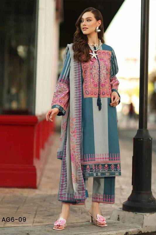 Charizma - Aghaz e Nou Embroidered Lawn Collection Vol 1 - AG6-09 - Unstitched