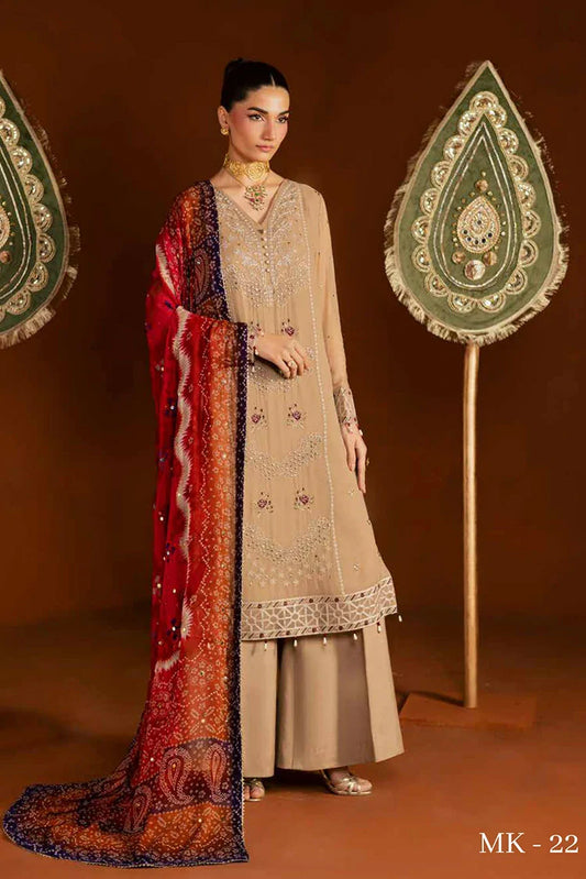 Nureh - Mukeshkari Embroidered Mukesh Chiffon Collection Vol 1 - MK-22 - Unstitched