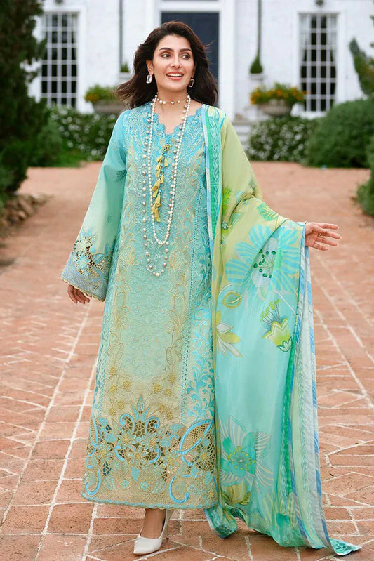 Mushq - A Moi Held by Love Luxury Lawn - 07U-Whispering Winds - Unstitched