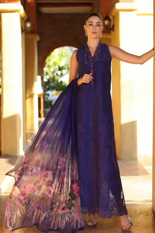 Noor by Saadia Asad - Noor Luxury Eid Handwork Schiffli Laserkari - D2A-Aloura - Unstitched