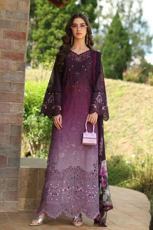 Noor by Saadia Asad - Noor Luxury Eid Handwork Schiffli Laserkari - D4B-Seraphine - Unstitched