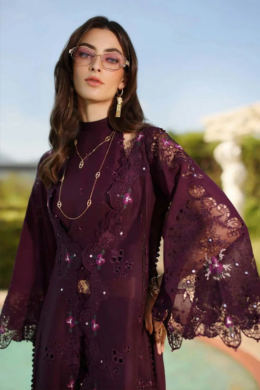 Noor by Saadia Asad - Noor Luxury Eid Handwork Schiffli Laserkari - D8B-Selene - Unstitched
