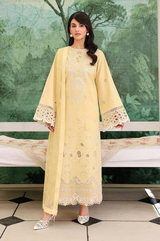 Roheenaz - Veil of Summer Luxury Lawn - 02 Lumiere Yellow - Unstitched