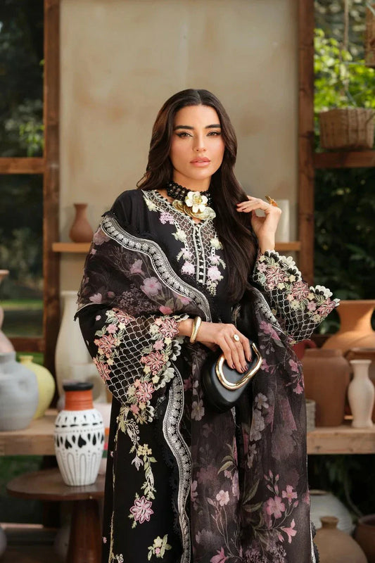 Maryam Hussain - A Floral Tale Lawn - L26-01-Noir - Unstitched