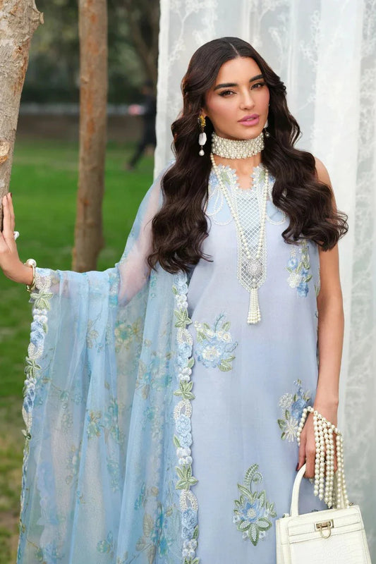 Maryam Hussain - A Floral Tale Lawn - L26-05-Frost - Unstitched